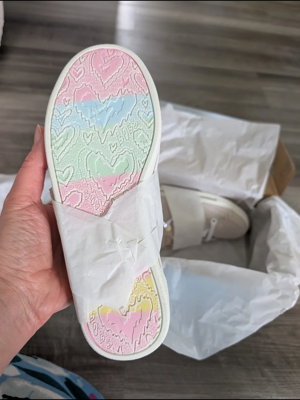 Skechers Kids Beige Striped Moccasins
